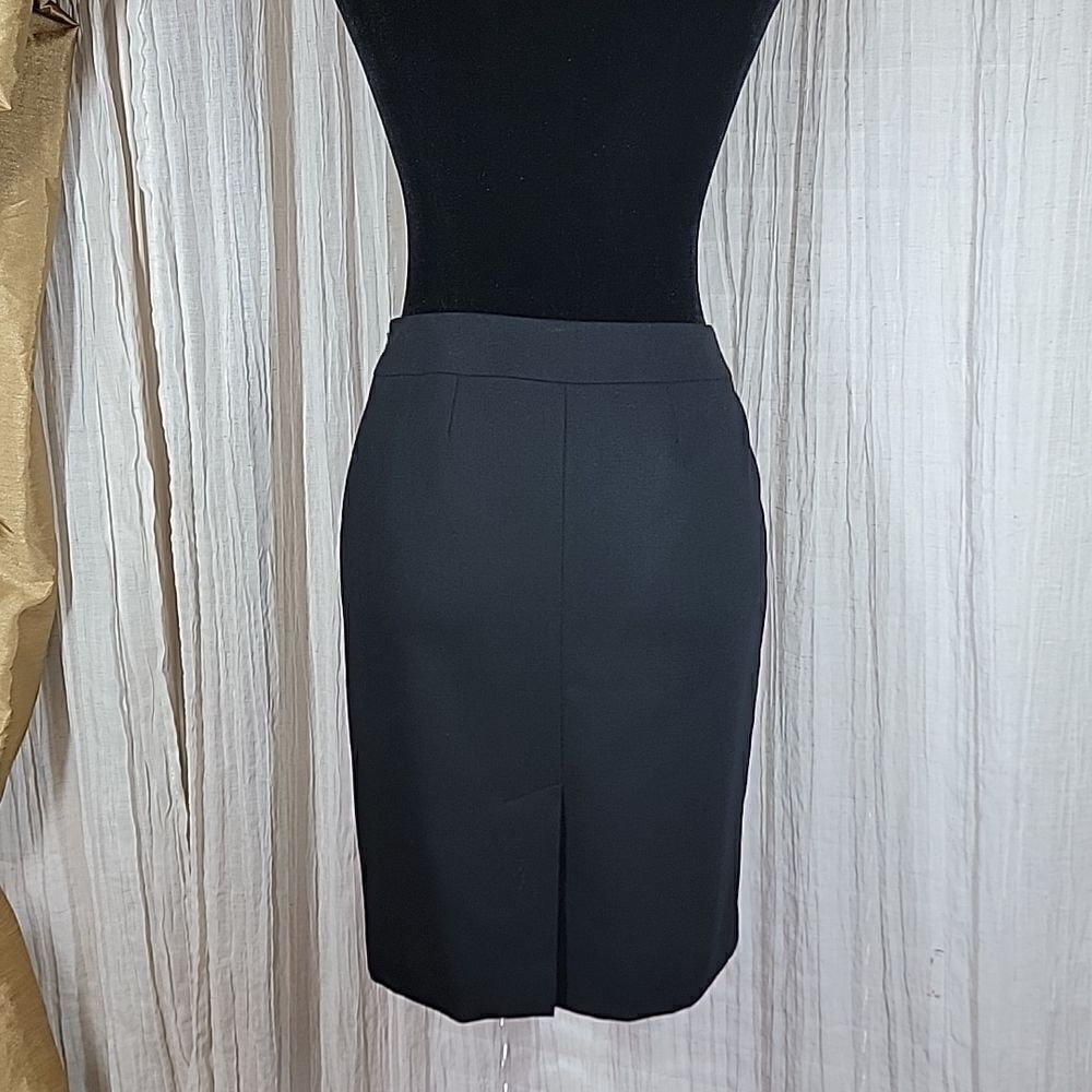 LOFT Black Wool Skirt Pleated Front - Picture 9 of 15